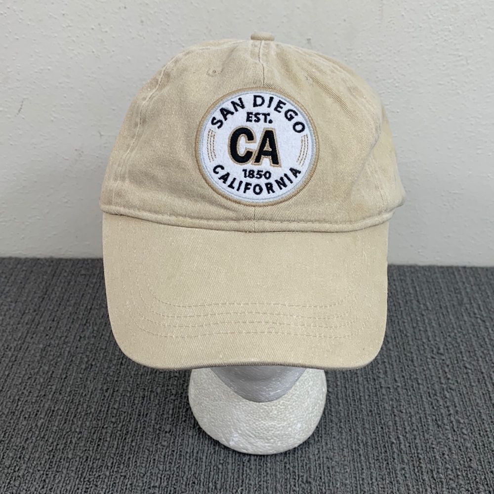 San Diego California Baseball Hat Unisex OSFA Tan Adjustable Strapback Strand